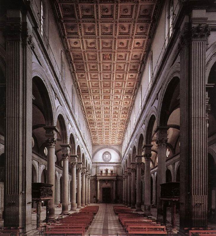 BRUNELLESCHI, Filippo The nave of the church oil painting image